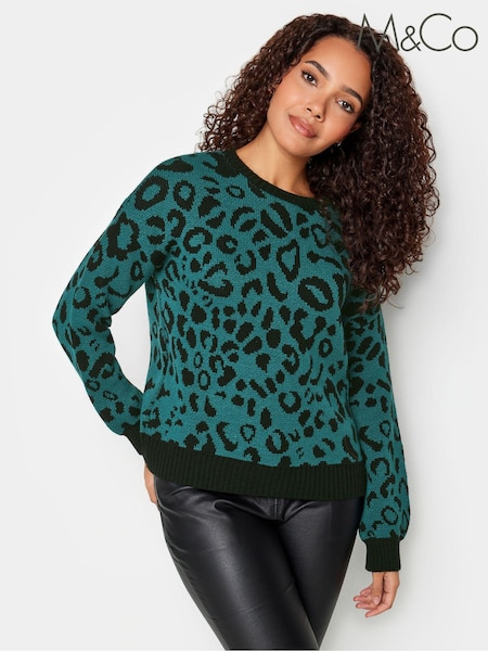 M&Co Green Animal Print Bold Jumper (K83468) | €43