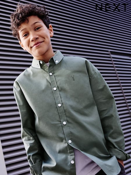 Green Single Oxford Shirt (3-16yrs) (K83506) | $19 - $27