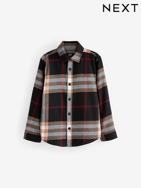Brown/Cream Check Long Sleeve Twill Shirt (3-16yrs) (K83509) | AED49 - AED67