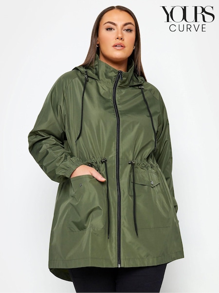 ירוק - Yours Curve Showerproof Lightweight Parka (K83886) | ‏156‏₪
