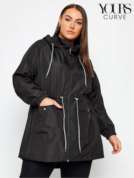 Czarny - Yours Curve Showerproof Lightweight Parka (K83898) | 195 zł