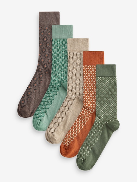 Neutral Summer Fun Pattern Socks 5 Pack (K84041) | €5