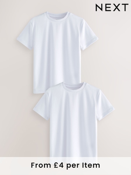 White 2 Pack Sports T-Shirt (3-16yrs) (K84069) | BGN 26 - BGN 45