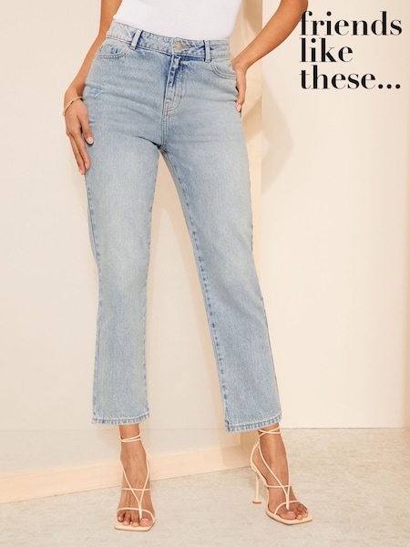 Friends Like These Bleach Blue Authentic Denim Straight Leg Jeans (K84070) | AED84