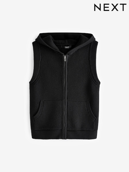 Black Sleeveless Zip Through Hoodie (3-16yrs) (K84095) | 823 UAH - 1,029 UAH