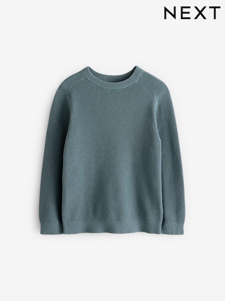 Mineral Blue Without Stag 100% Cotton Crew Neck Knitted Jumper (3-16yrs) (K84097) | AED66 - AED91