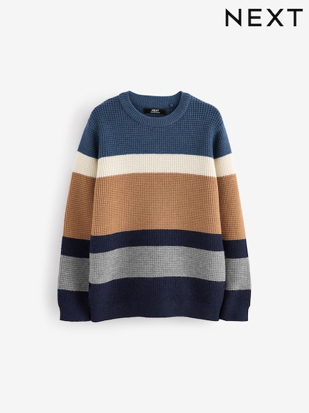 Dungă model Albastru/neutru - Knitted Crew Neck Jumper (3-16yrs) (K84107) | 112 LEI - 149 LEI