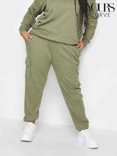 Grün - Yours Curve Ribbed Cargo Joggers (K84165) | 8 €