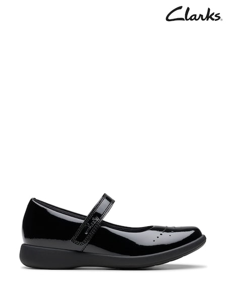 Clarks Black Standard Fit (F) Patent Etch Gem Shoes (K84196) | €29 - €30
