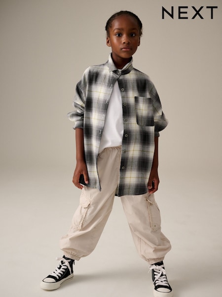 أسود مربعات - Oversized 100% Cotton Shirt (3-16yrs) (K84249) | ‏13 د.إ.‏ - ‏ 18‏ د.إ.