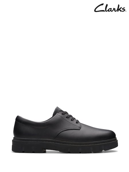 Clarks Black Standard Fit (F) Leather Lorcam Loop Shoes (K84269) | 340 zł - 355 zł