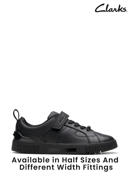 Clarks Black Standard Fit (F) Leather Oslo Sky Shoes (K84281) | €64