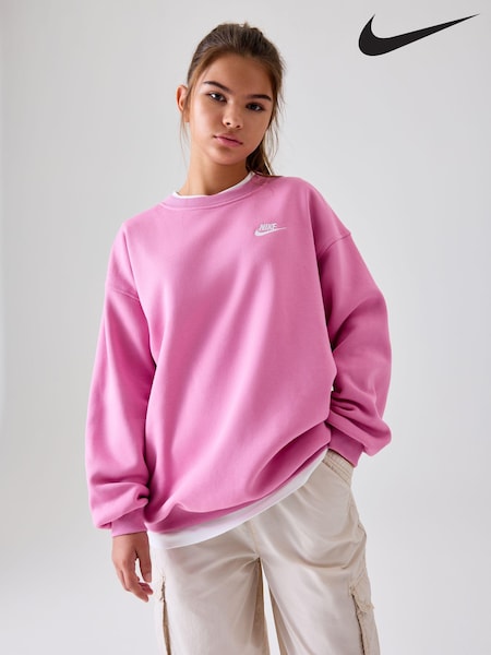 Ružová Flamingo - Nike Oversized Club Fleece Sweatshirt (K84296) | €48
