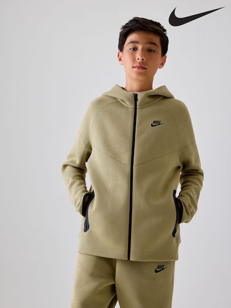 Nike Brown Tech Fleece Zip Through Hoodie (K84359) | €54