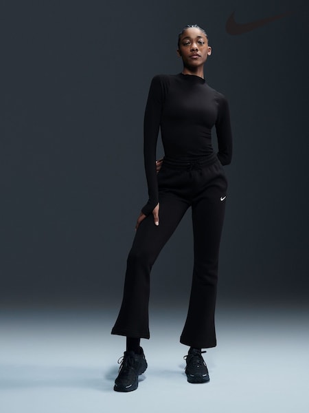 Negro - Nike Phoenix Fleece Mid Rise Flared Joggers (K84498) | 85 €