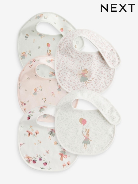 Pink Baby 100% Cotton Bibs 5 Pack (K84555) | €7