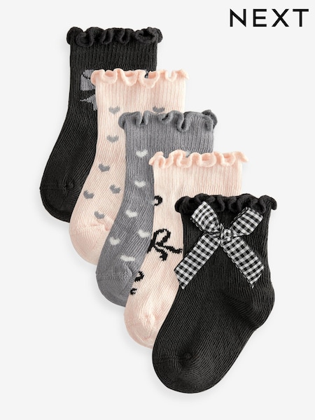 Monocromático - Bow Baby Socks 5 Pack (0mths-2yrs) (K84562) | 10 €