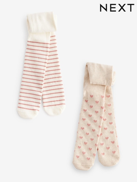 Pink/Cream Baby Tights 2 Pack (0mths-2yrs) (K84719) | € 9