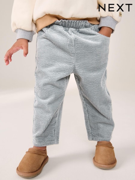 Grey 100% Cotton Cord Trousers (3mths-7yrs) (K84895) | AED14 - AED16