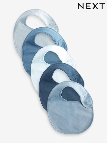 Blue Baby 100% Cotton Bibs 5 Pack (K84938) | €14
