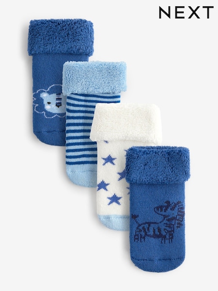 Blau, mit Figur - Towelling Socks 4 Pack (0mths-2yrs) (K84947) | 6 €