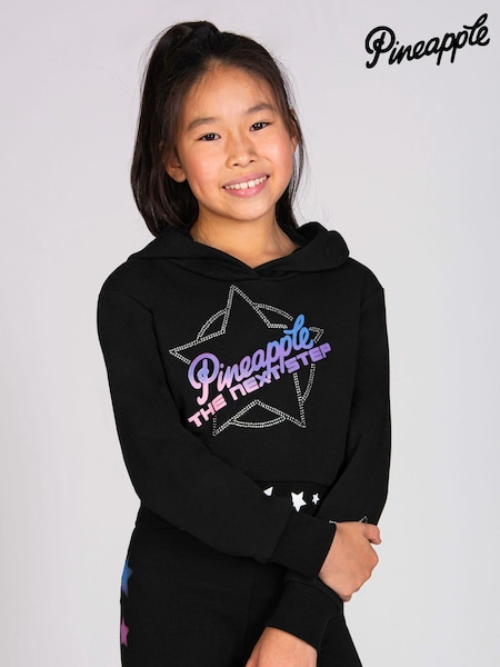 Pineapple Black X The Next Step Logo Crop Hoodie (K84977) | ₪136