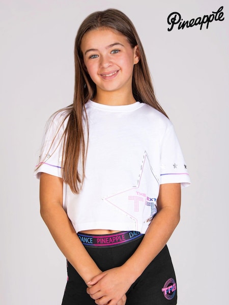 Pineapple White X The Next Step Crop White T-Shirt (K85002) | €28