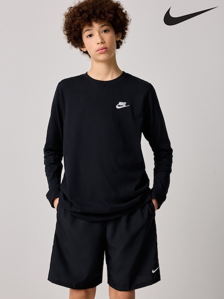 Negro - Nike Sportswear Long Sleeve 100% Cotton T-Shirt (K85036) | 33 €