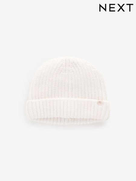 White Knitted Beanie Baby Hat (K85063) | €5