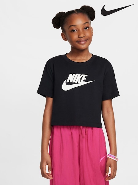 Nike Black Cropped 100% Cotton T-Shirt (K85183) | €28