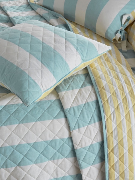 Laura Ashley Seaspray Lille Stripe Feather 100% Cotton Cushion (K85232) | €27