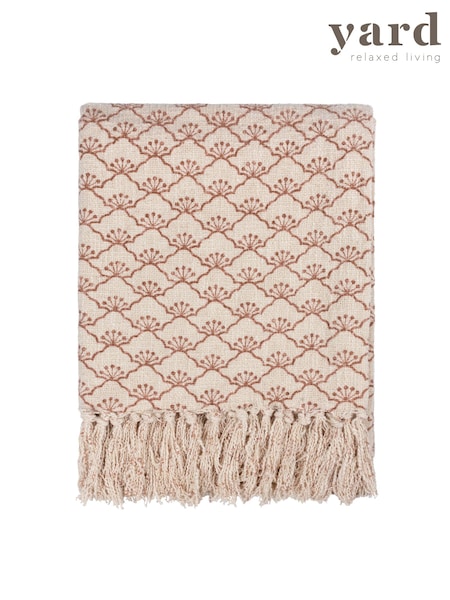 Yard Saku Blossom Fringed 100% Cotton Throw (K85337) | ‏191‏₪