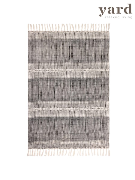 Yard Black Sono Ink Abstract Fringed Throw (K85346) | €53