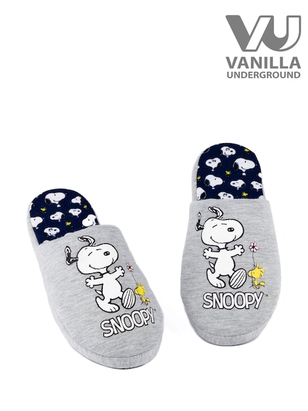 Vanilla Underground Grey Snoopy Womens Winter Mule Slippers (K85369) | 99 QAR
