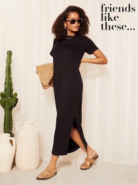 Friends Like These Black Straight Short Sleeve T-Shirt Dress (K85379) | €33