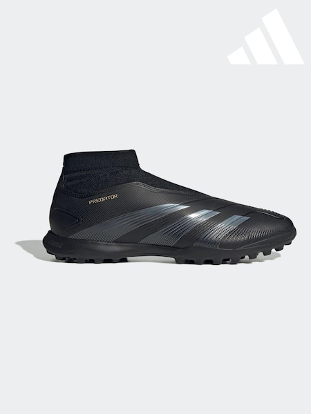 Negru/auriu - Ghete de fotbal pentru gazon fără șireturi adidas Predator League (K85446) | 354 LEI
