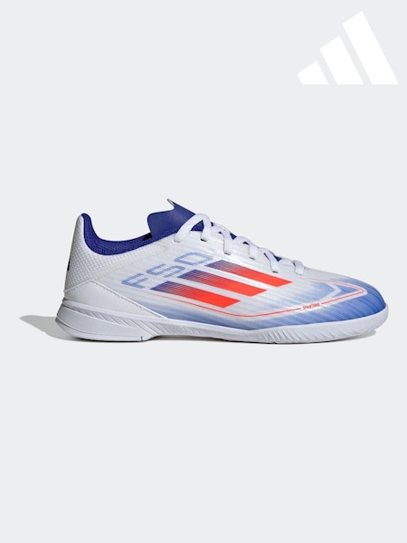 adidas White/Blue/Red Kids F50 League Indoor Football Boots (K85475) | €39