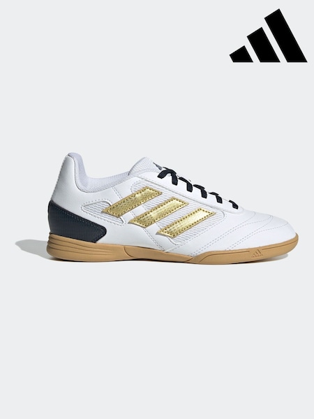 Alb/Auriu - adidas Kids Super Sala II Fotbal în sală Cizme (K85529) | 118 LEI