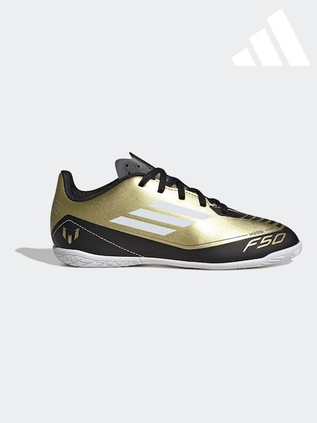 adidas Gold/White Kids F50 Club Messi Indoor Boots (K85536) | €27