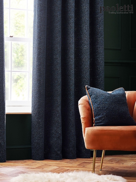 Riva Paoletti Navy Galaxy Chenille Piped Cushion (K85544) | AED151