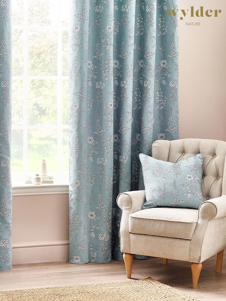 Wylder Blue Sophia Floral Jacquard Cushion (K85556) | R$ 215