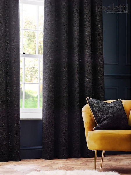 Riva Paoletti Black Galaxy Chenille Piped Cushion (K85572) | €34