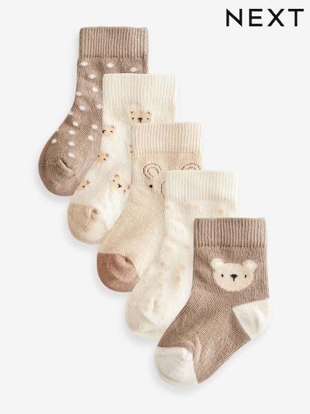Neutral Bear Baby Socks 5 Pack (0mths-2yrs) (K85847) | BGN 21