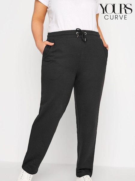 Yours Curve Black Straight Leg Joggers (K86007) | R$ 195