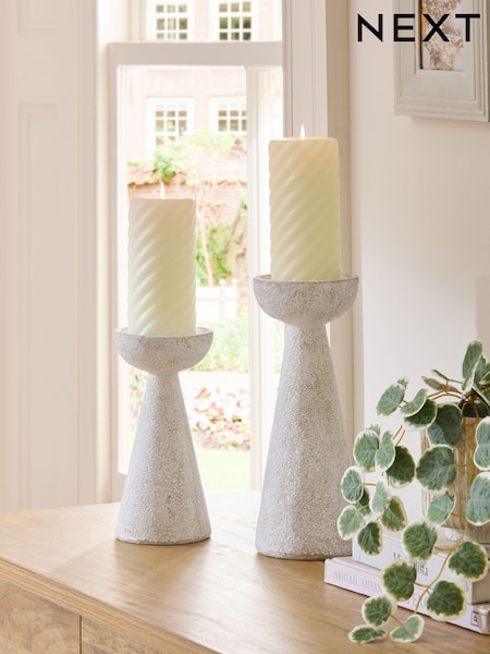 Natural Scandi Textured Pillar Candle Holder (K86269) | €22 - €27