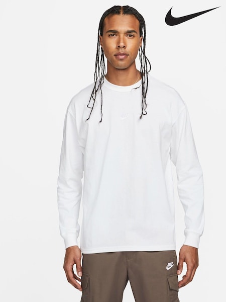 Nike White Sportswear Premium Essentials 100% Cotton T-Shirt (K86276) | €53