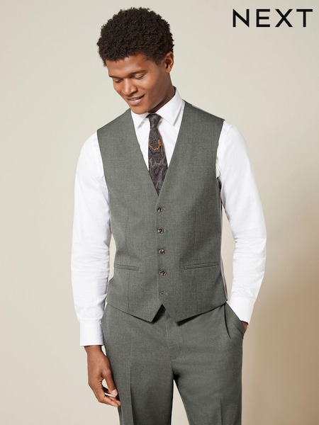 Marl Green Regular Fit Motionflex Stretch Waistcoat (K86503) | €43