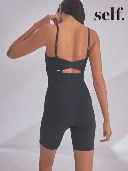 Negru - Sine. Body cu bretele și lungime scurtă unitard (K86809) | 136 LEI