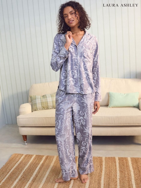 Laura Ashley Grey Josette Button Through Pyjamas Set (K86901) | 292 QAR