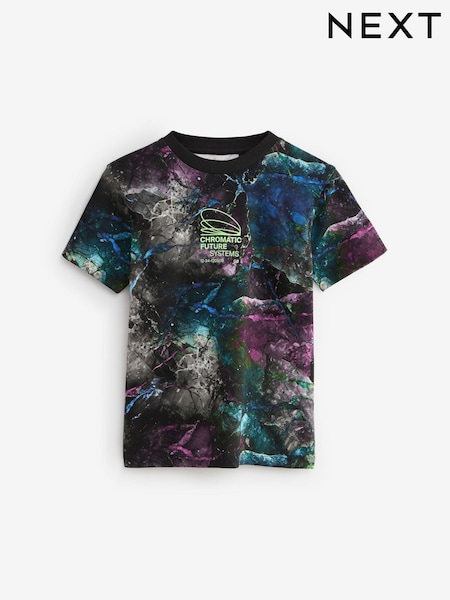 Multi Purple All-Over Print Short Sleeves 100% Cotton T-Shirt (3-16yrs) (K86935) | €6.50 - €8